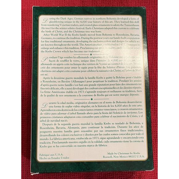 10 Vintage Christmas by Krebs Gold Round Satin Glass Ornaments with Crowns - Picture 5 of 5